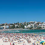 Lots of people in Bondi beach, Sidney, Australia