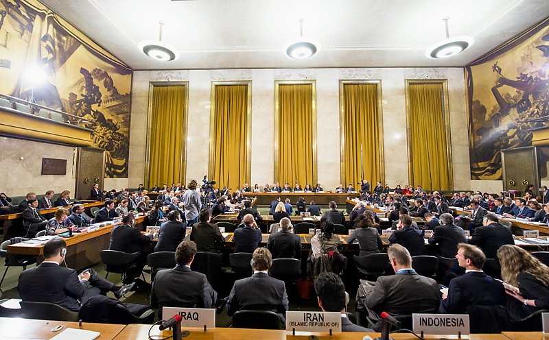 Meeting in progress at the United Nations.